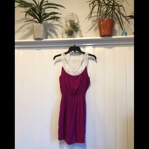 Fuchsia and white lace sundress
